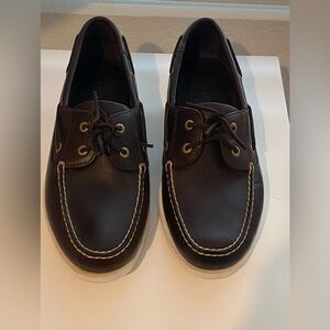 Rockport Men's Dark Brown Leather Boat Shoes